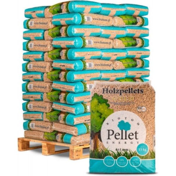 BIOTOM PELLETS - 100% Nadelholz mit EN+ A1 Zertifizierung - 16 Säcke zu 15kg